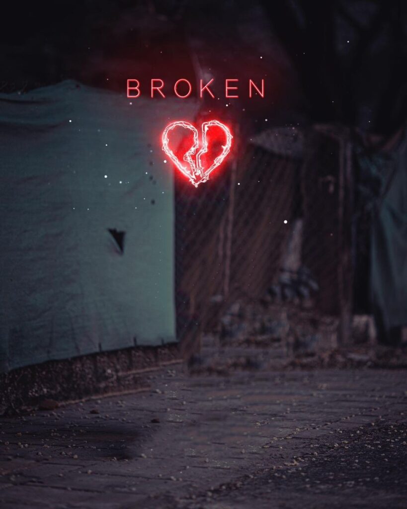 heart broken snapseed background