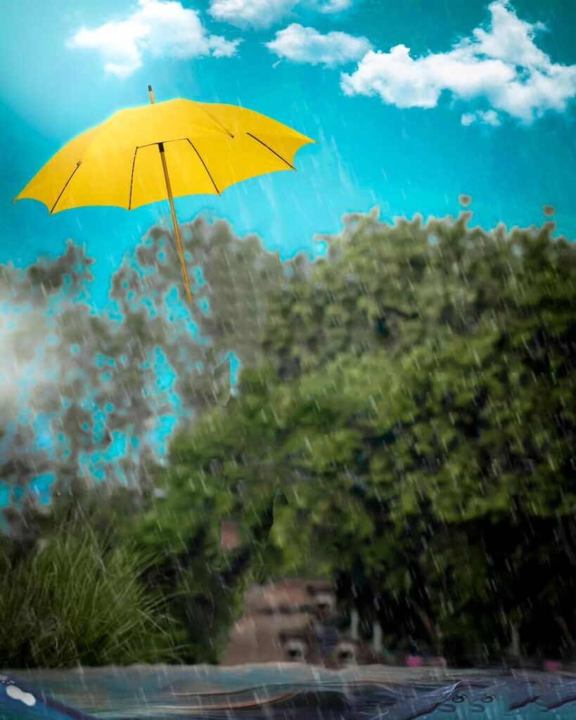 rain with umbrella photo editing background full hd