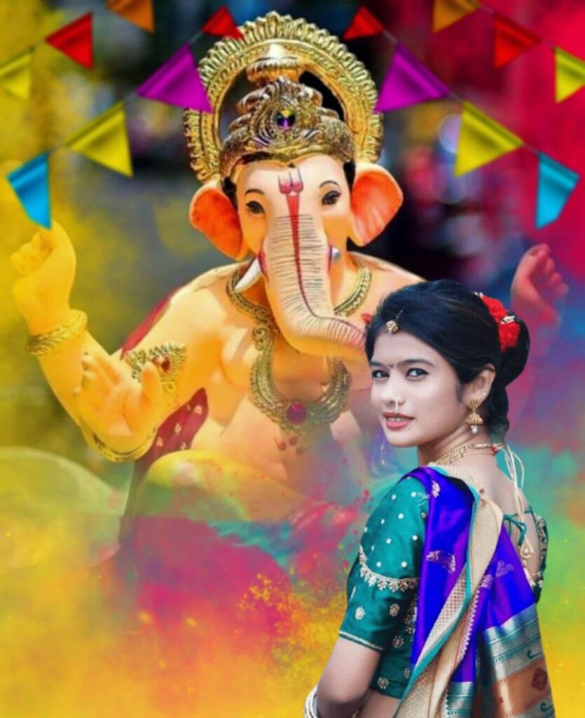 Ganesh Photo Editing Background With Girl