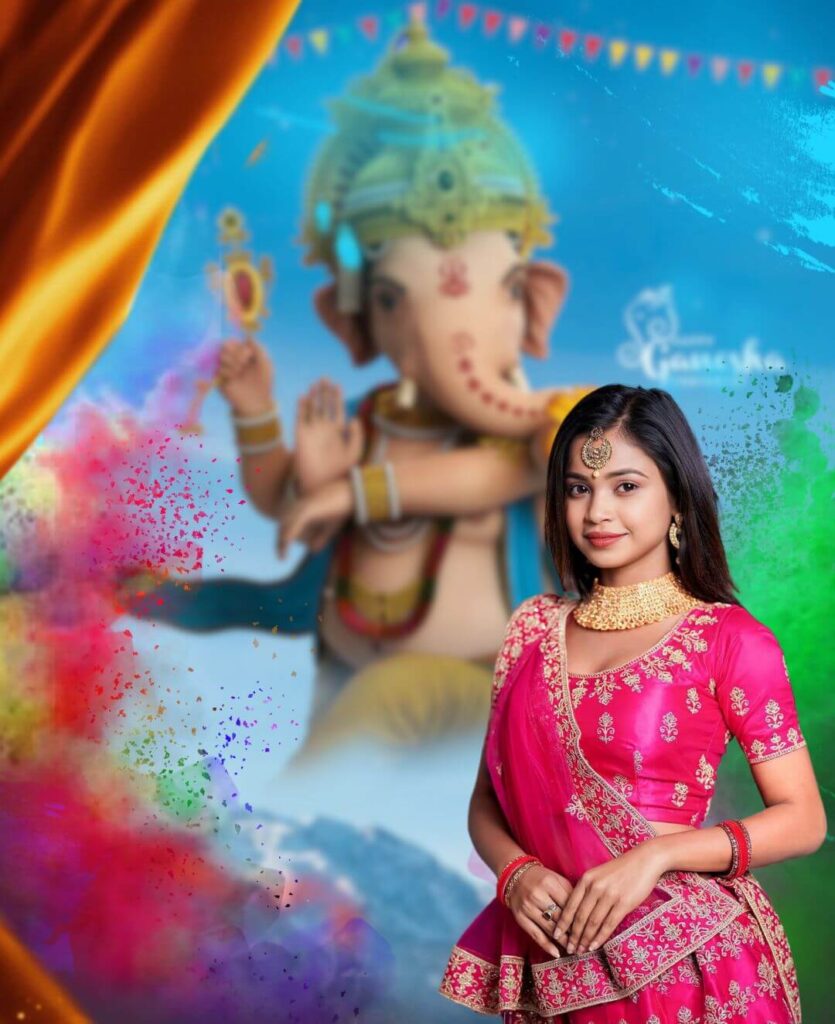 Ganesha Chaturthi PicsArt Editing Background