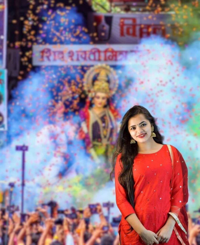 Happy Navratri Hd Background with girl