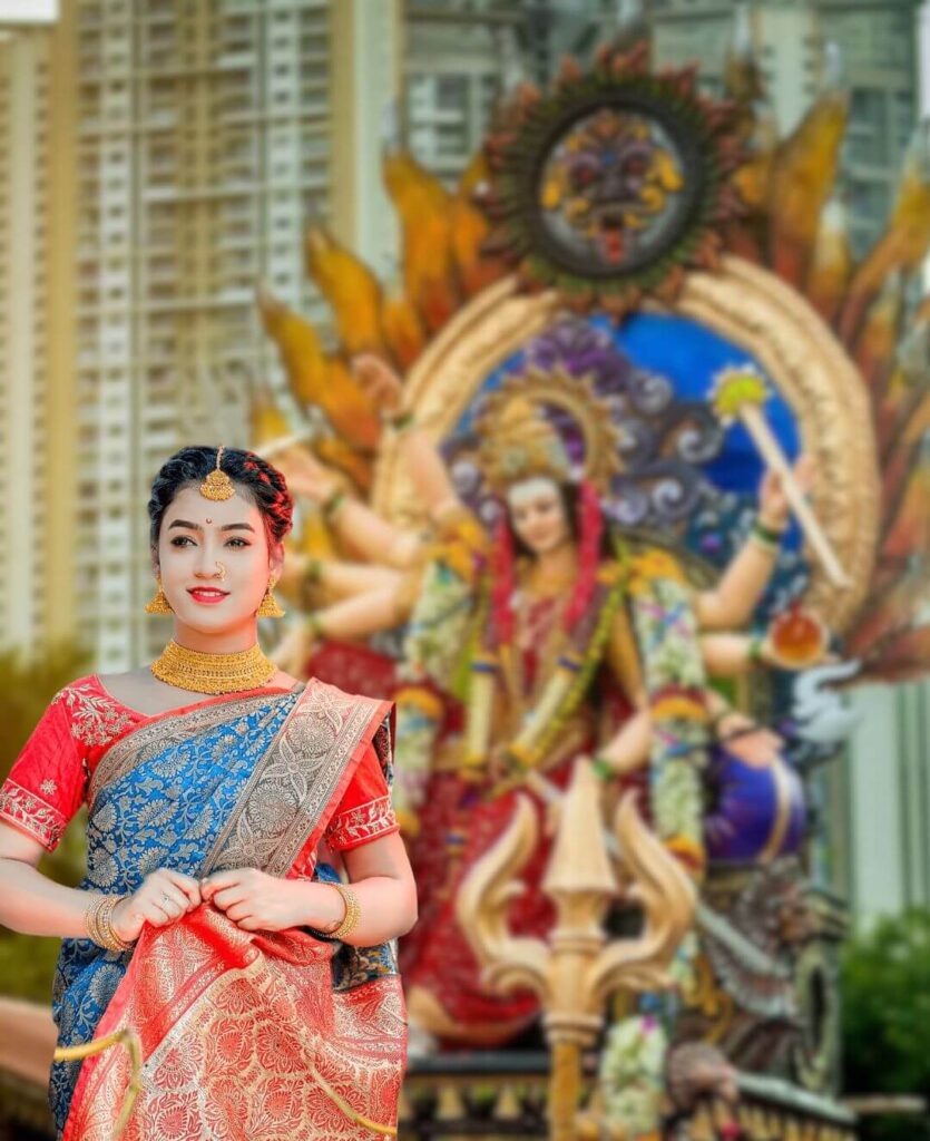 Maa Durga CB Editing Background Hd With Girl