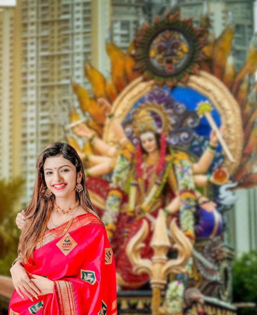 Maa Durga CB PicsArt Editing Background HD With Girl