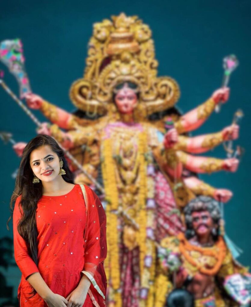 Navratri Photoshop Editing Background HD Girl