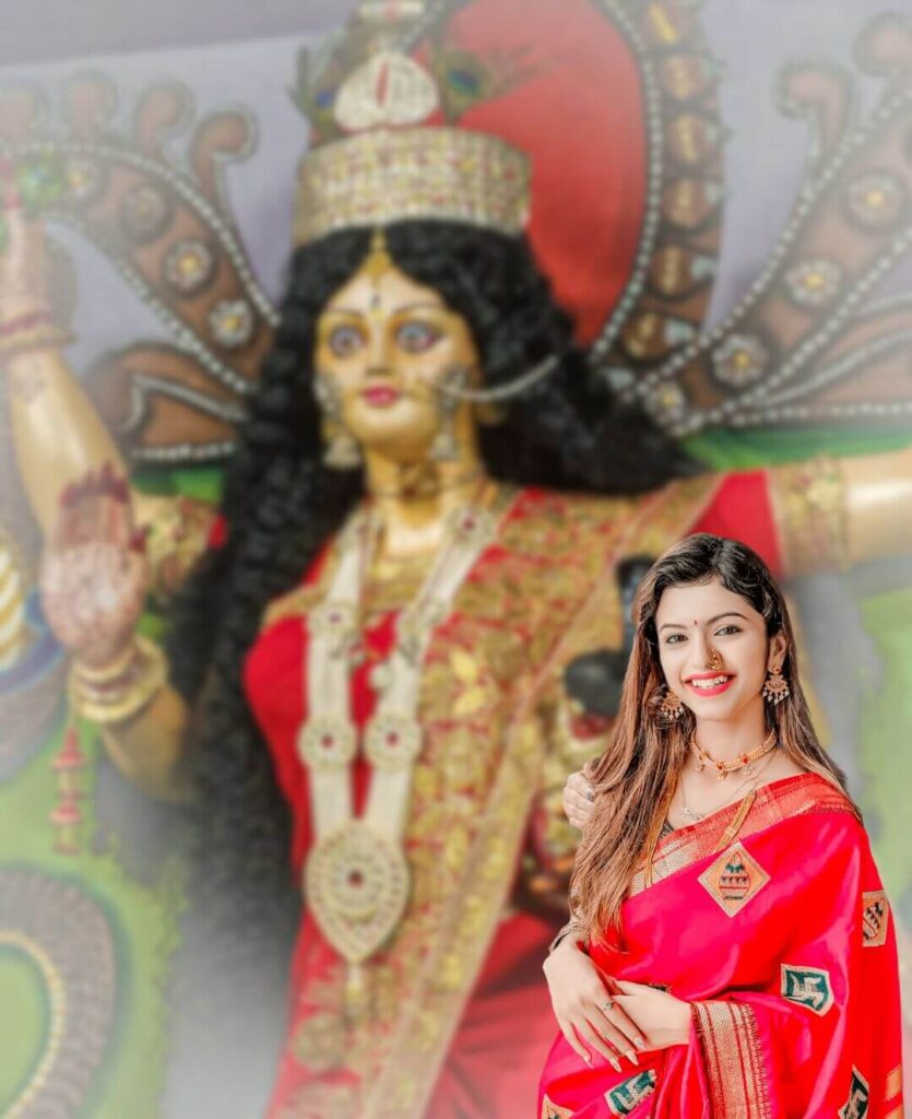 PicsArt Navratri Durga Pooja background girl