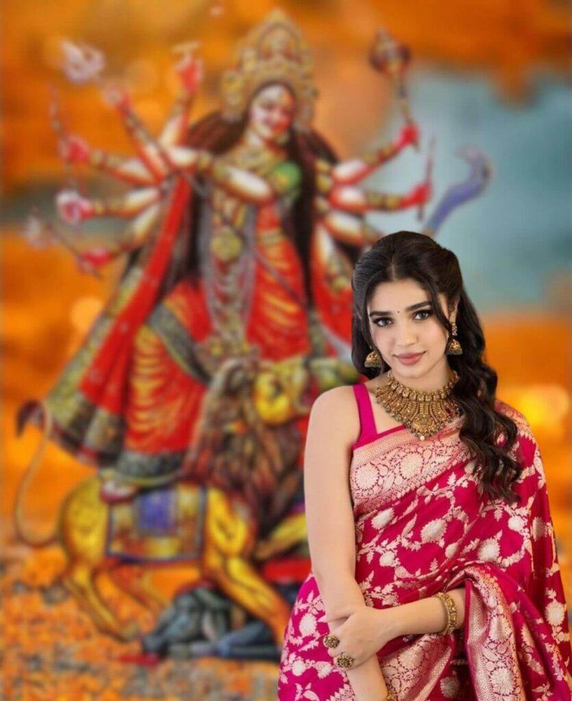 Navratri Photo Editing Background Online With Girl