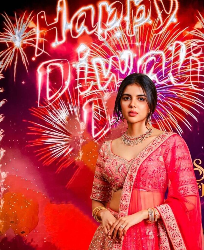 diwali background with girl hd