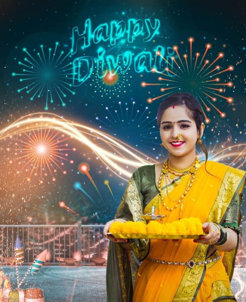 diwali editing background with girl full hd