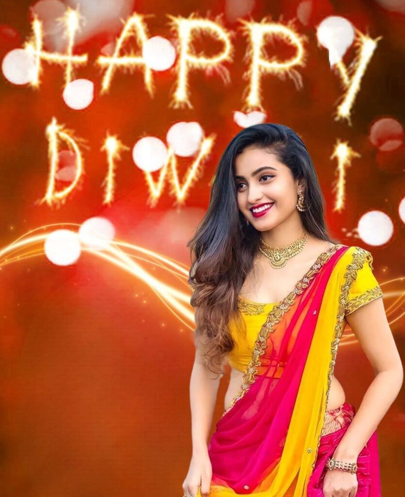 diwali special background with girl