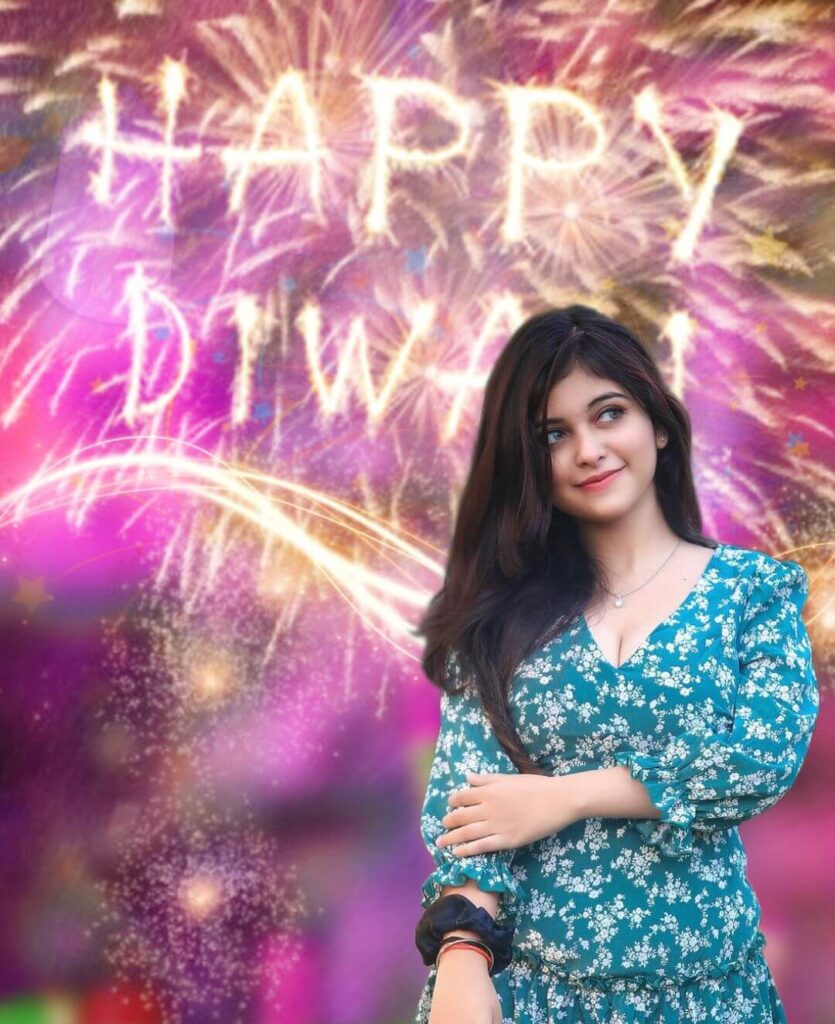 happy diwali editing background with girl full hd