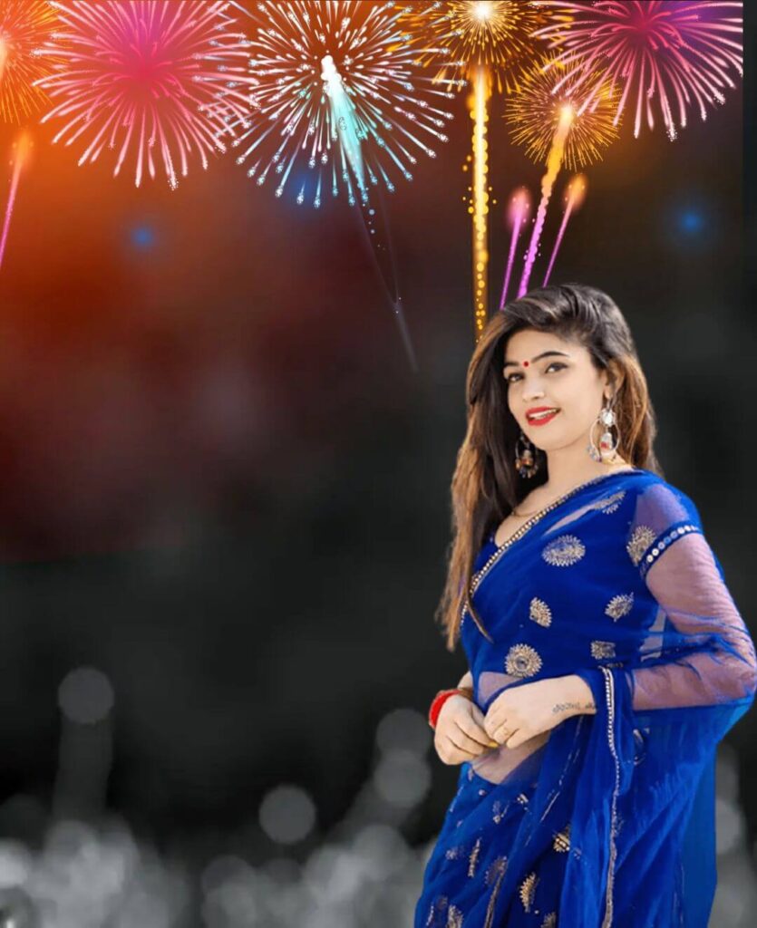 Diwali HD Girl Photo Editing Background