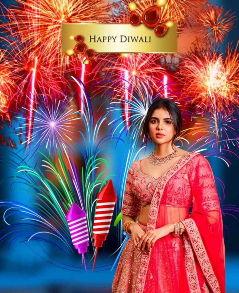 Happy Deepawali Photo Editing Background With Girl