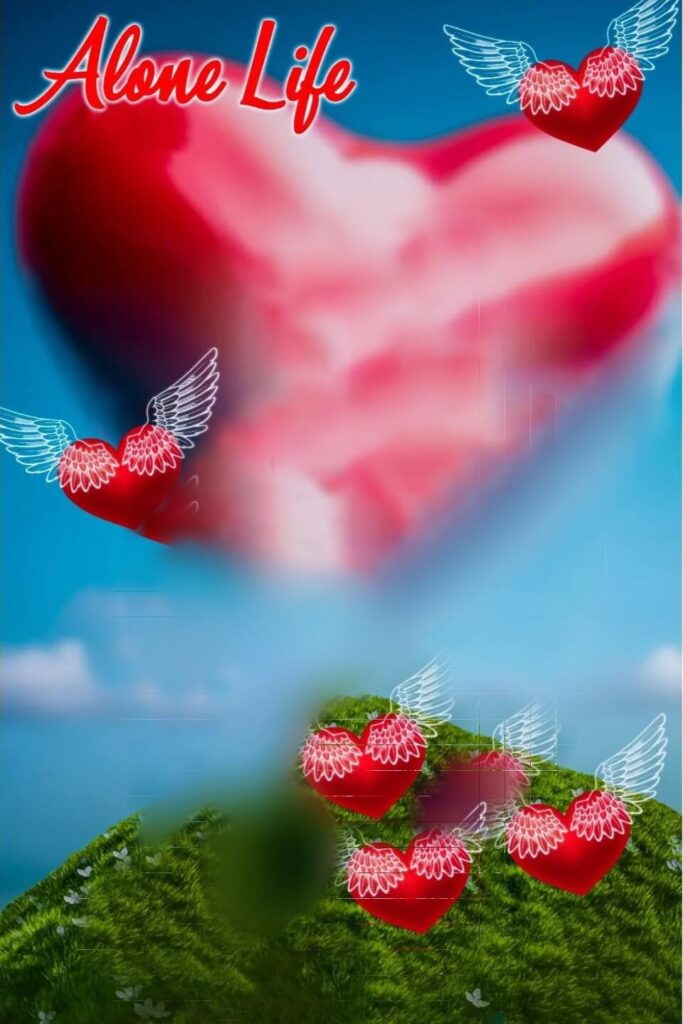 alone life red heart blur background