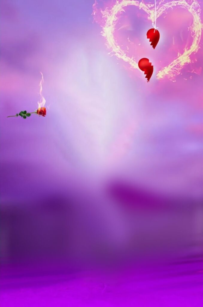 fire broken heart blur background hd