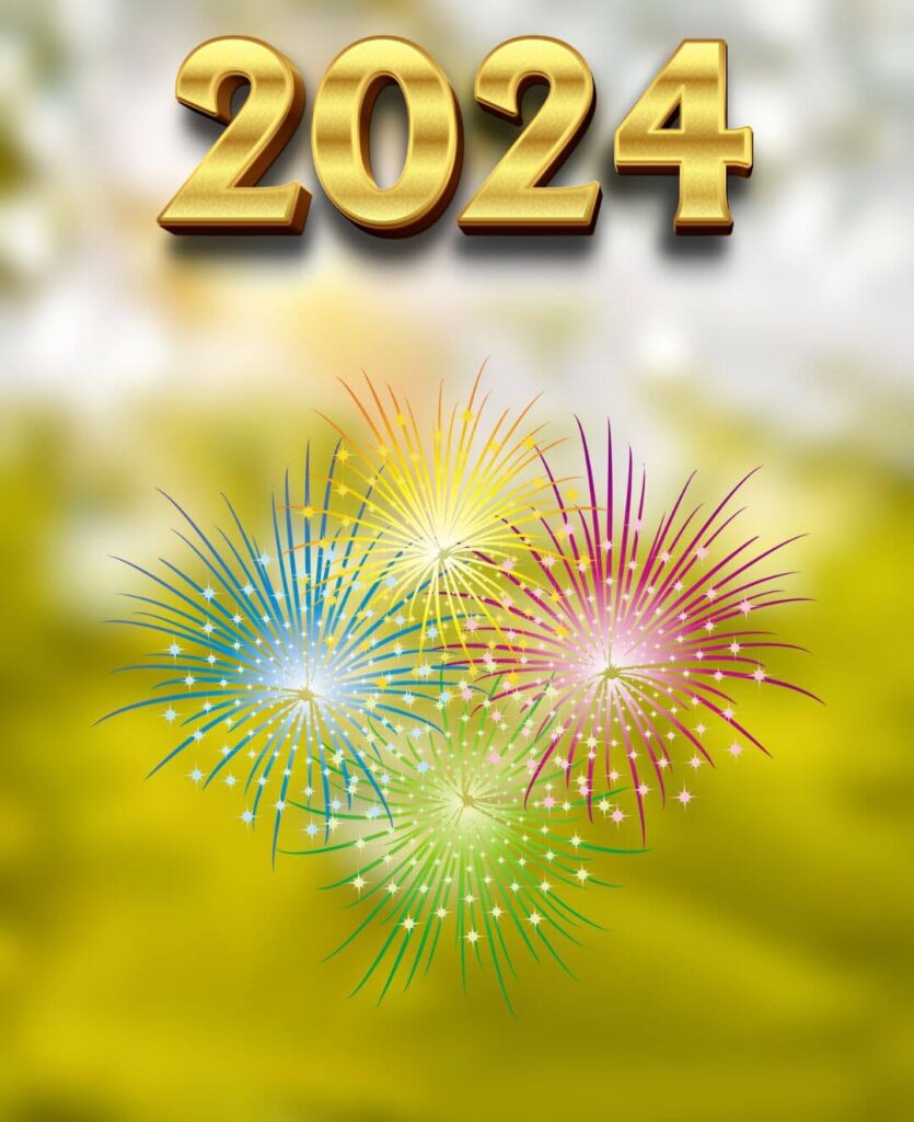 2024 Happy New Year Blue CB Editing HD Background