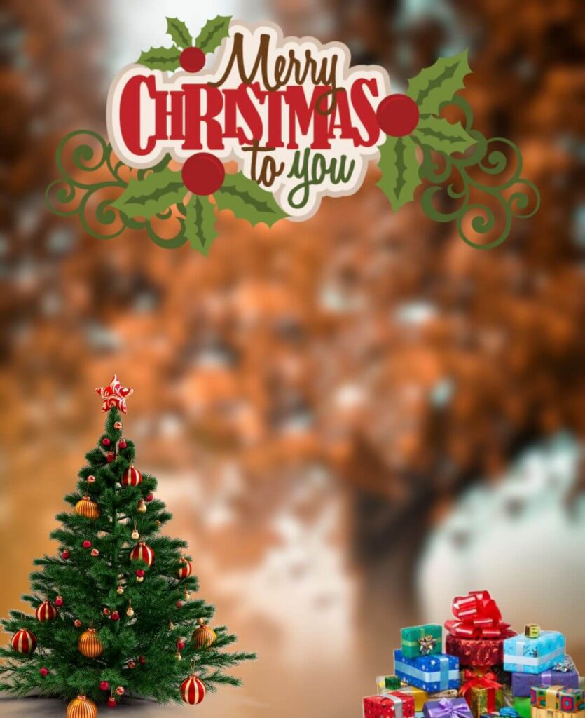 Happy Merry Christmas Day Photo Editing Background