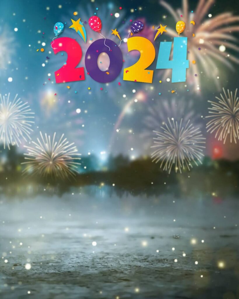 Happy New Year 2024 CB Editing Background 4k