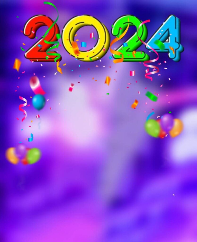 Happy New Year 2024 Editing HD Background Free