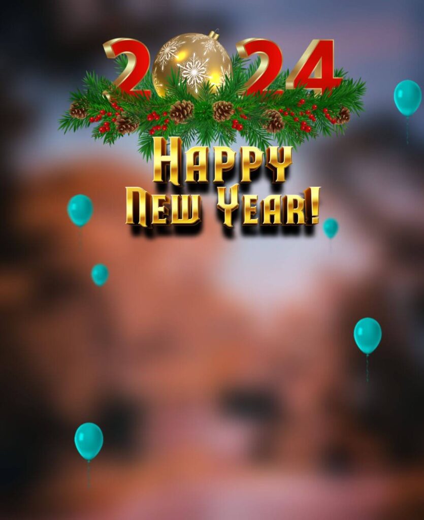 Happy New Year 2024 Photoshop Editing Background