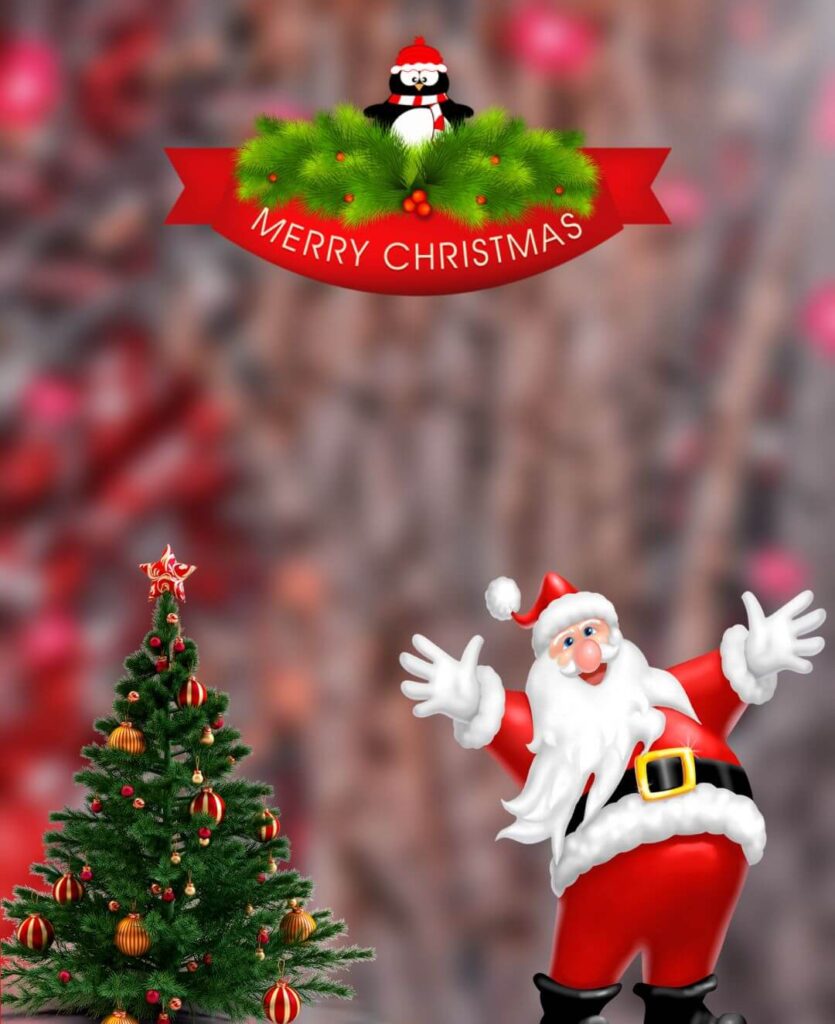 Merry Christmas Day CB Background With Santa Clus