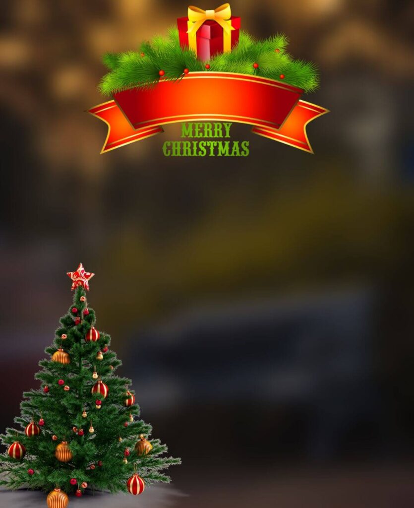 Merry Christmas Day Tree CB Editing Background 4k