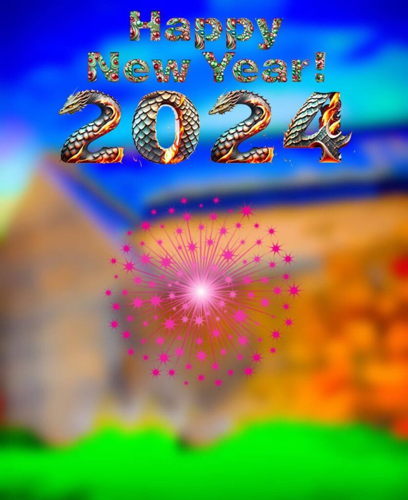 New Year Firework Background 2024 Wallpaper Download