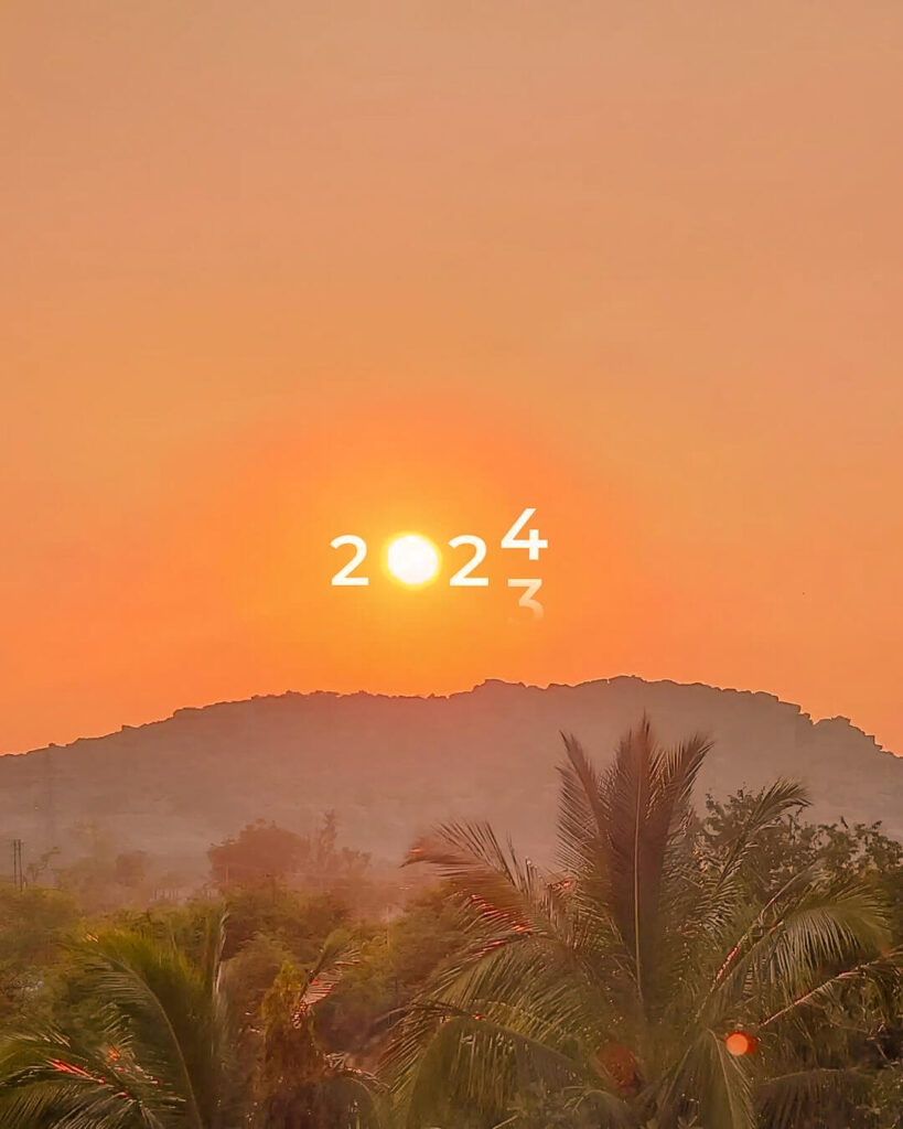 sunrise happy new year 2024 editing background