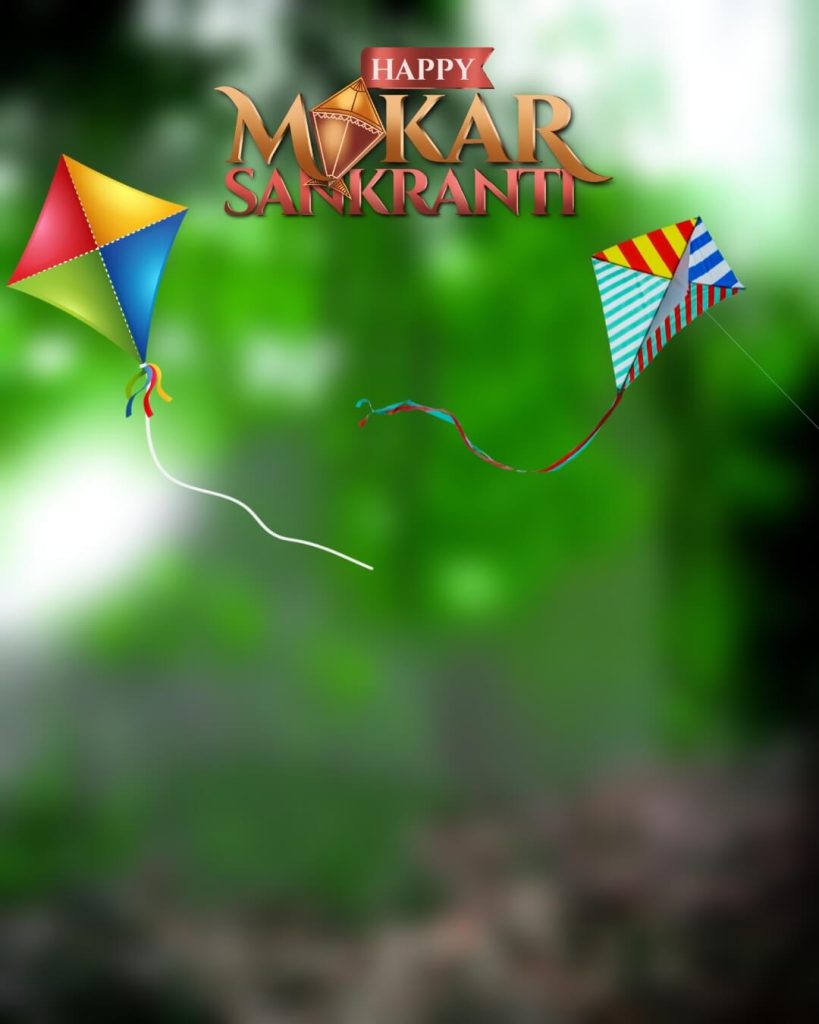 Download Happy Makar Sankranti Kite CB Full HD Background