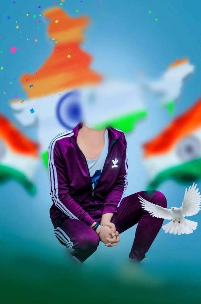 face cut boy editing background republic day