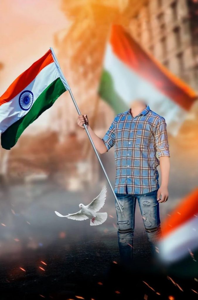 republic day boy without head editing background