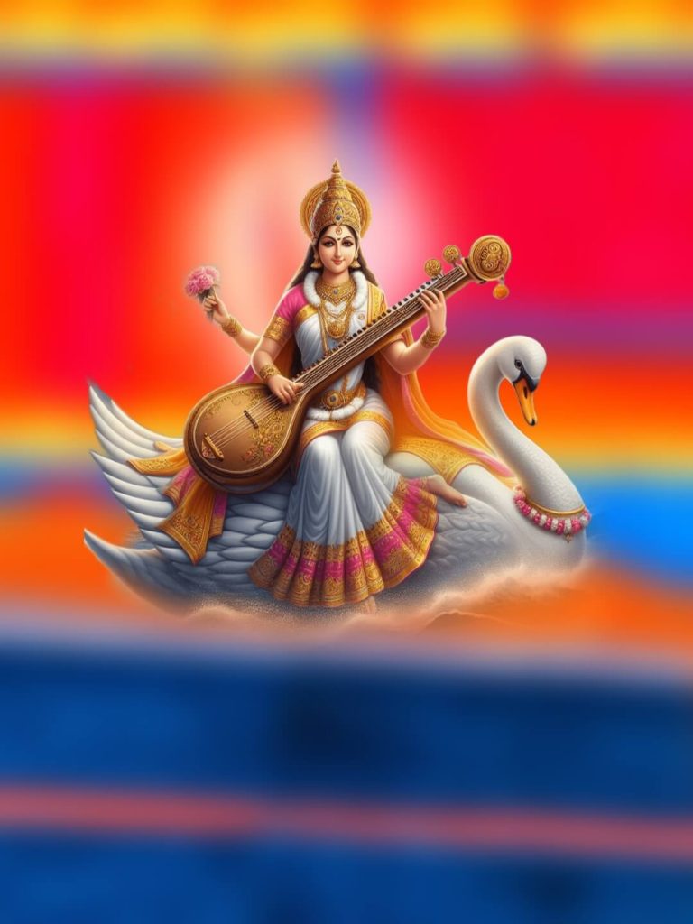 Happy Saraswati Puja Photo Editing Wallpaper HD