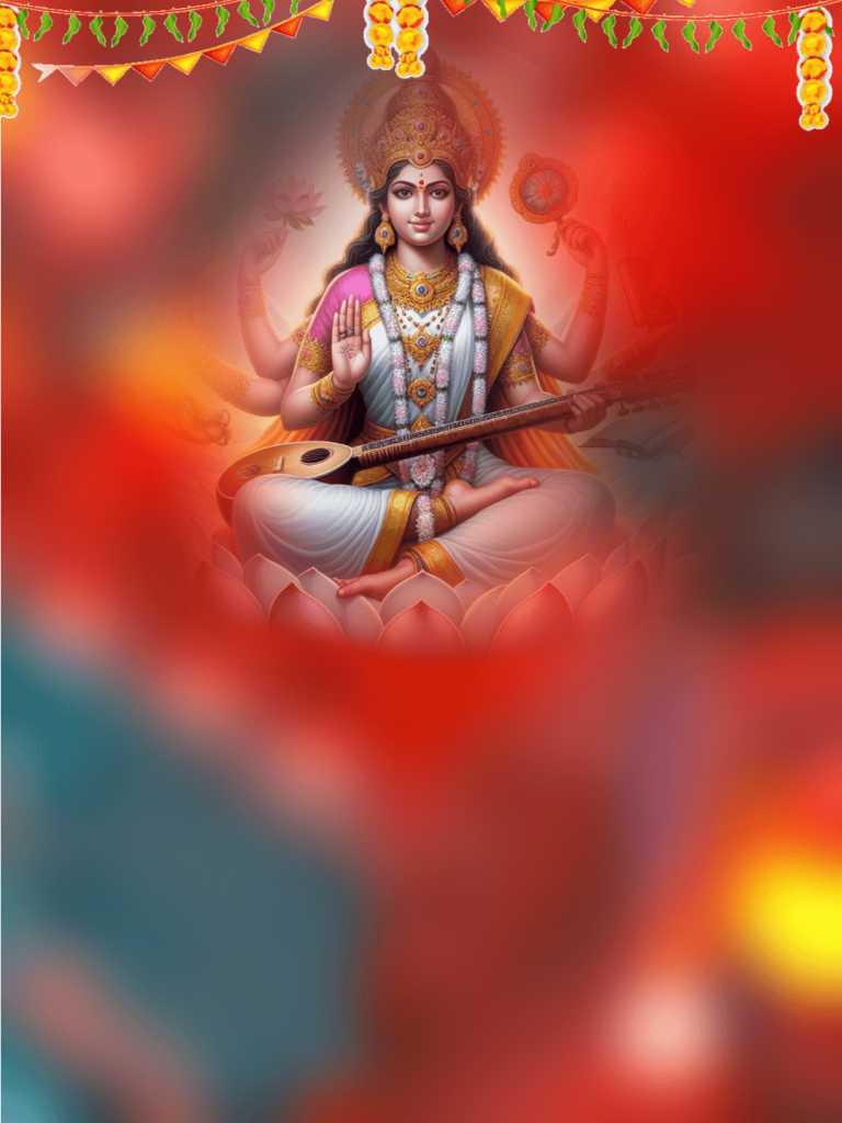 Happy vasant panchami Saraswati Puja Background CB For Editing