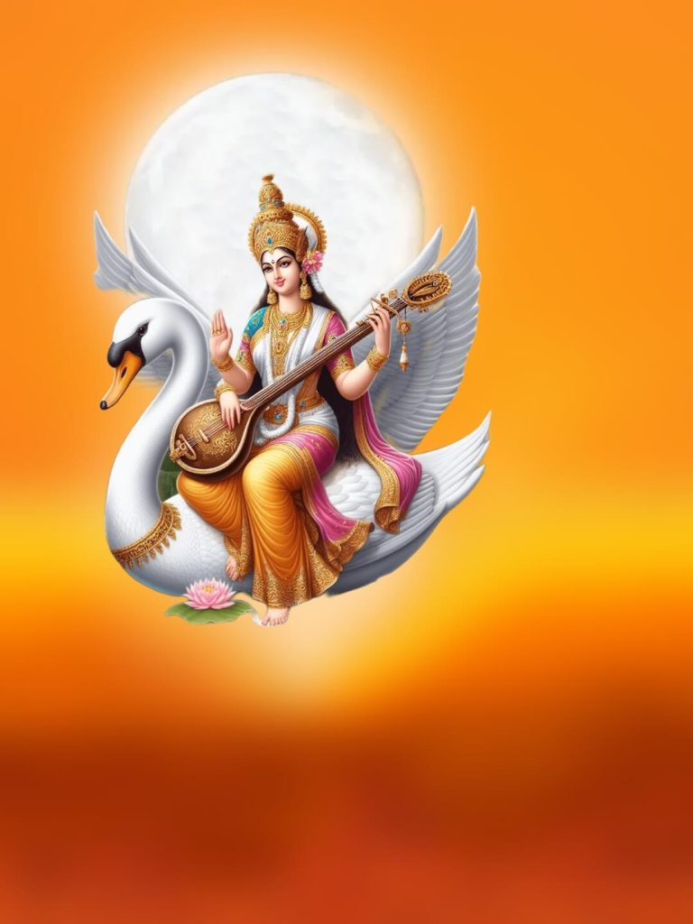 Maa Saraswati Puja Photo Editing Photoshop Background