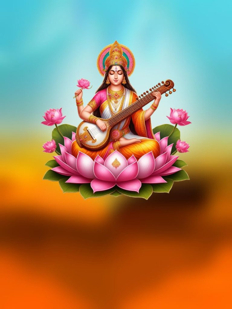 Saraswati Puja Photo Editing Background Full HD