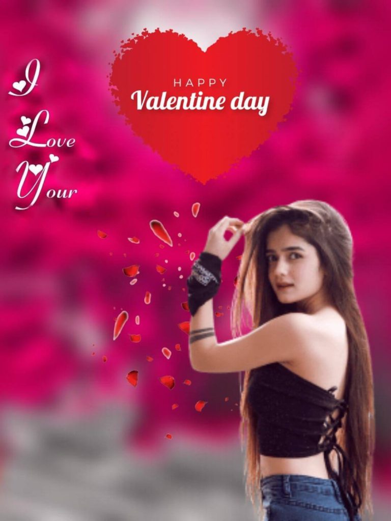 Valentines Day Best HD Background With Girl