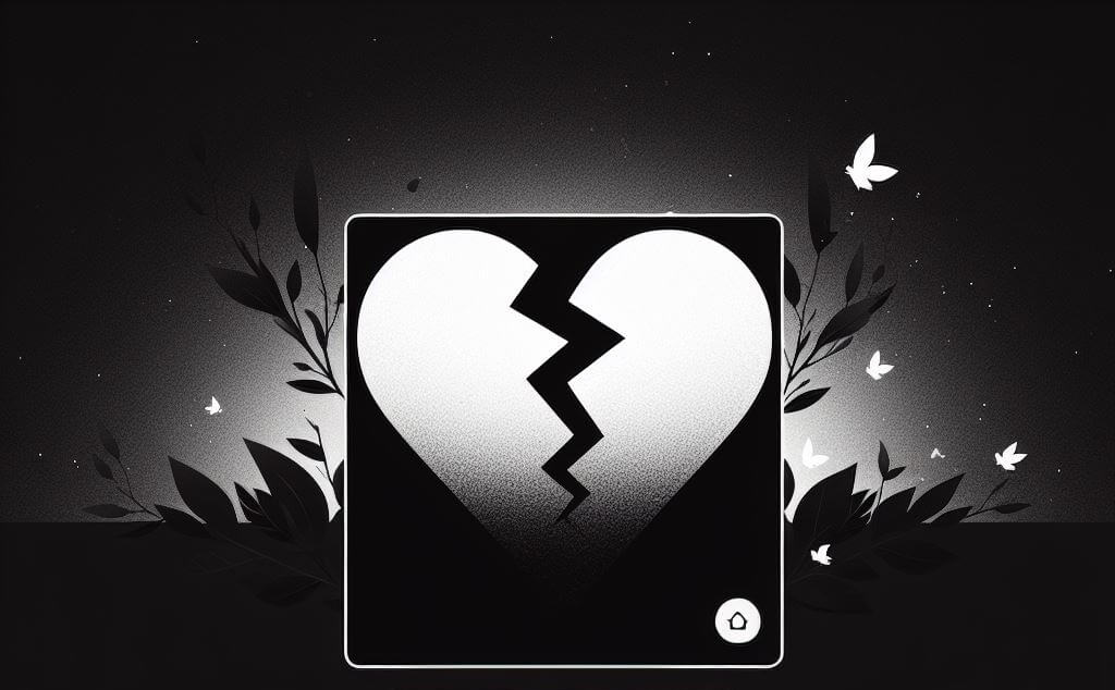 broken heart love black dp