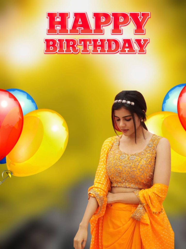 happy birthday background with girl