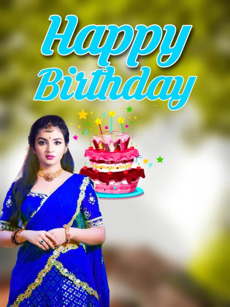 happy birthday editing background with girl