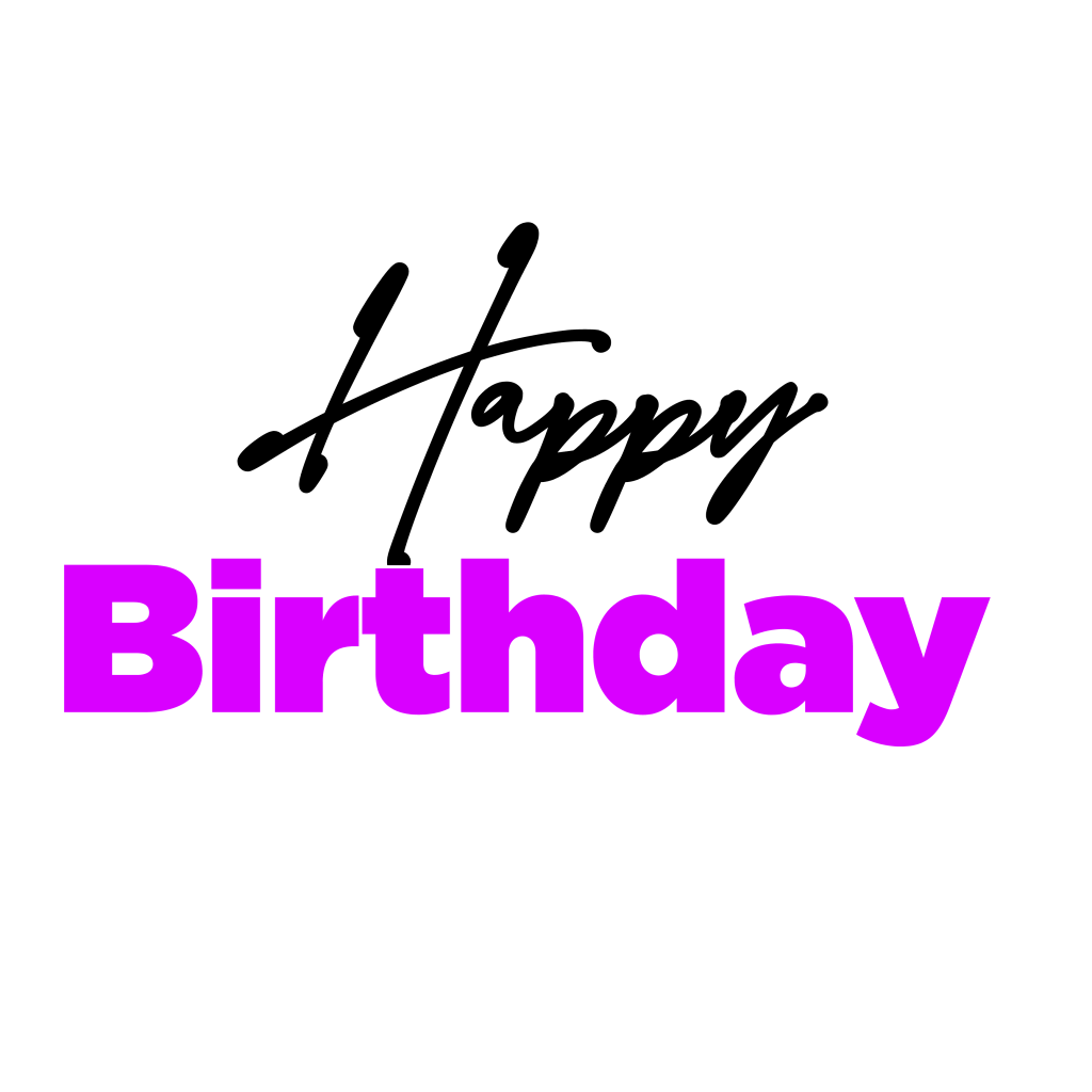 happy birthday text png for free