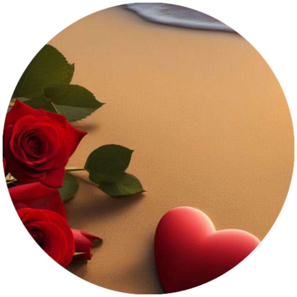 red heart with rose whatsapp dp