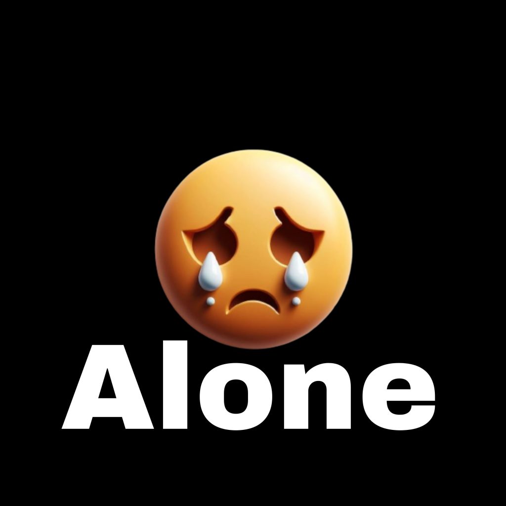 sad alone emoji dp