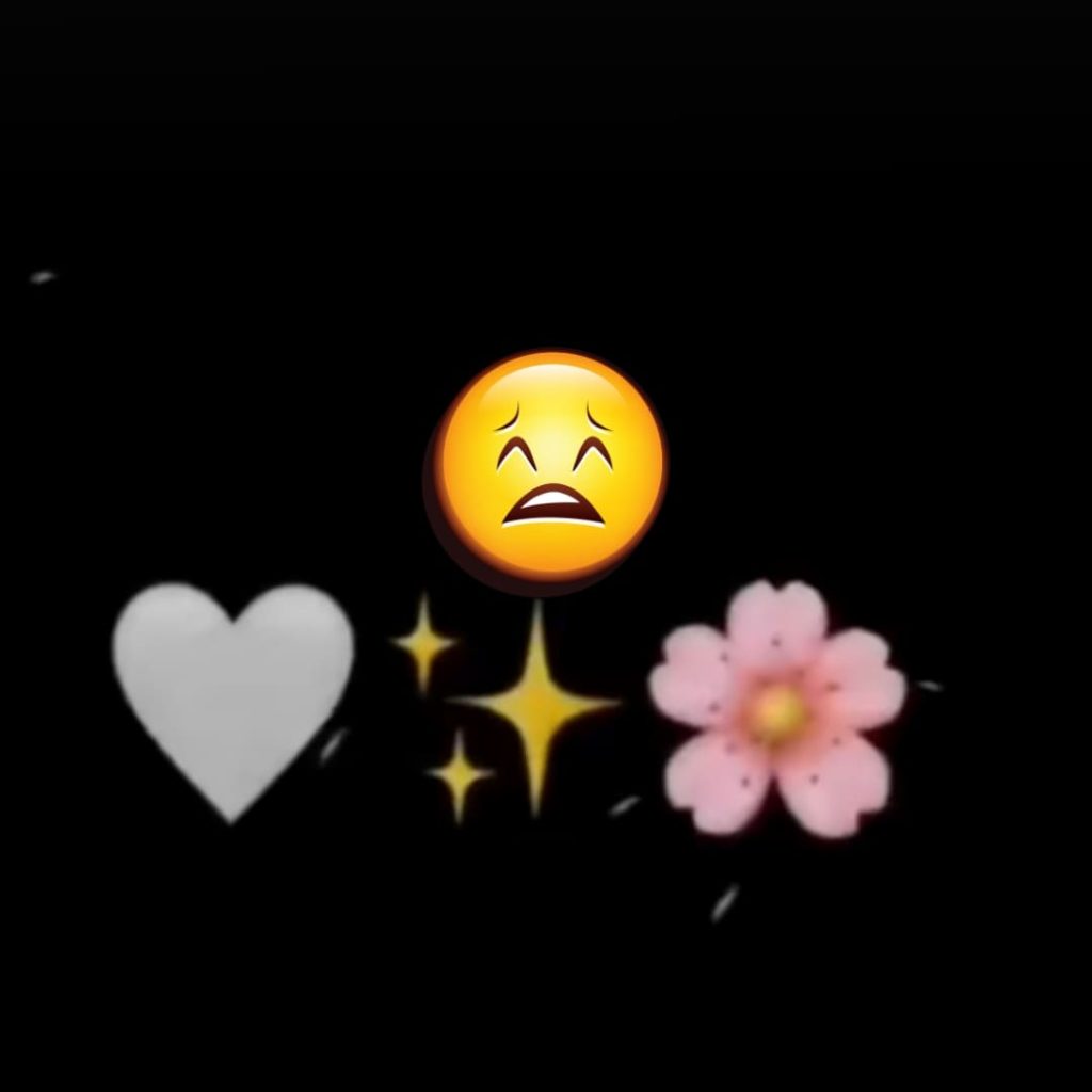 sad emoji dp black background