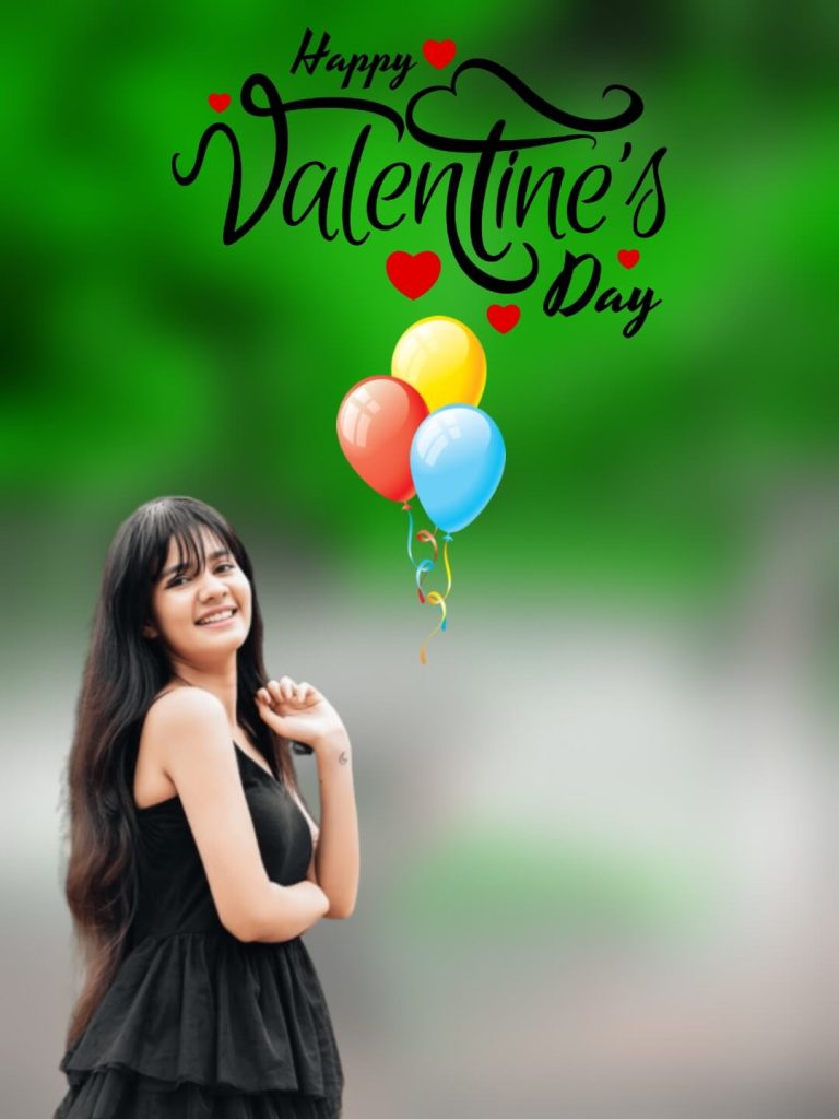 valentine day background with girl hd