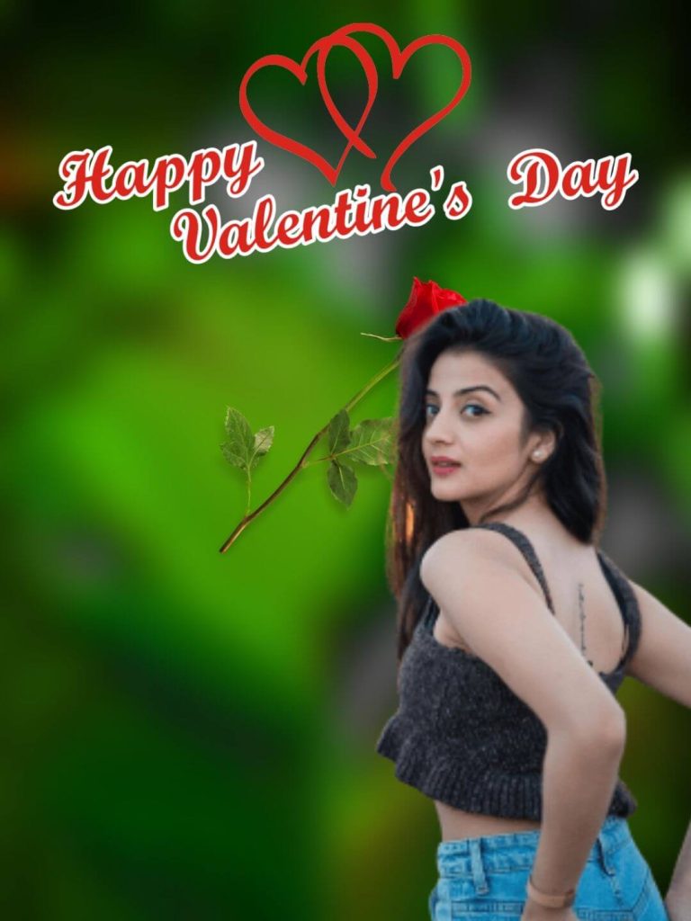 valentine day editing background with girl