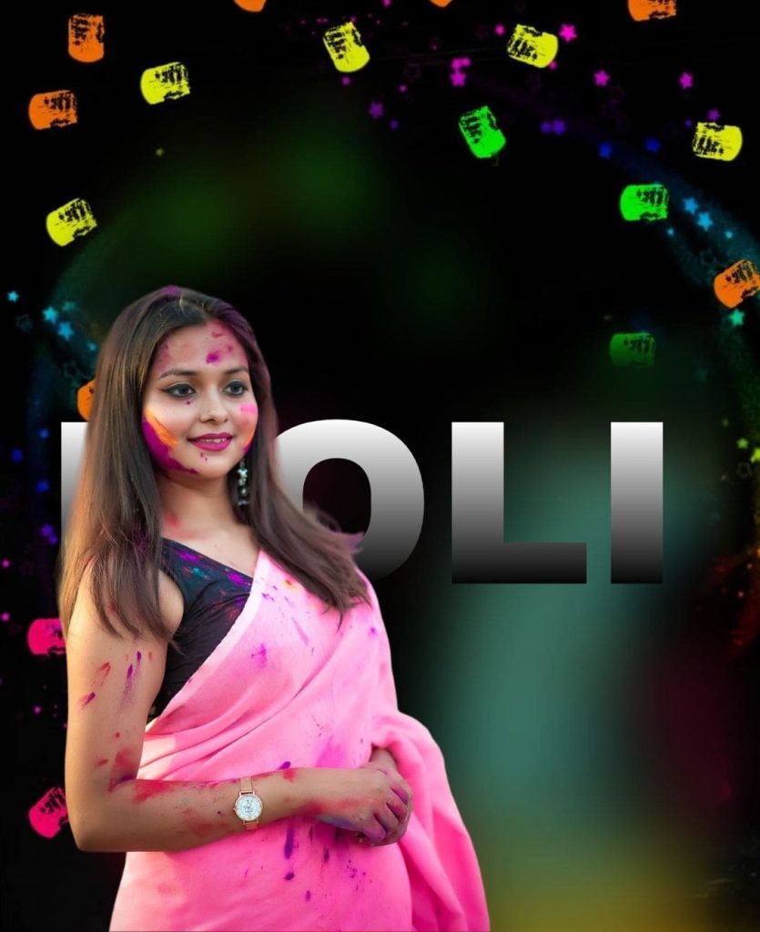 girl holi editing background