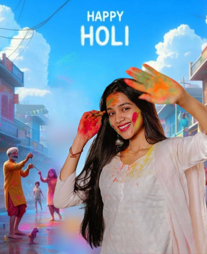 girl holi editing background full hd