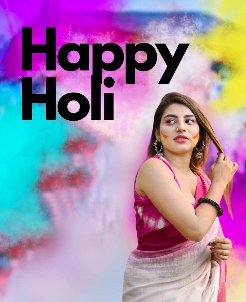 holi girl background