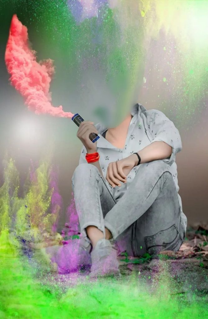 holi sitting boy face cut editing background