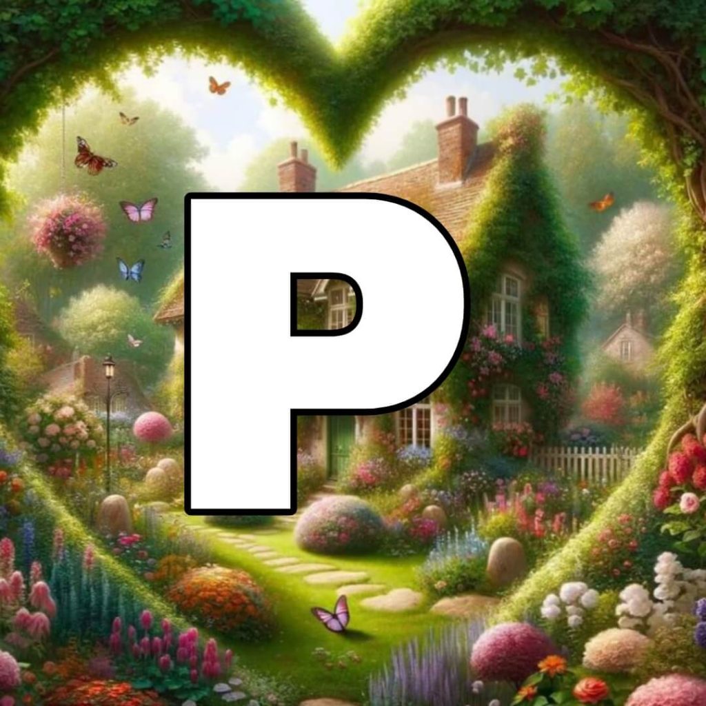 p letter images in heart