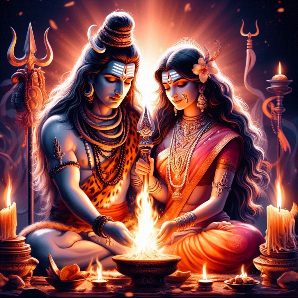 Shiv Parvati HD wallpaper